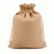 Sachet lien de fermeture coulissant jute naturel 15x24cm - par 48