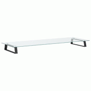 Support de moniteur table meuble bureau 100 x 35 x 8 cm verre trempé et métal noir 02_0044853 - noir verre 3000220454703