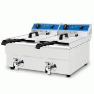 VERTES Friteuse en acier inoxydable, capacité de 2 x 13 litres, 50-200 °C, 6 000 W, 230 V, principe des zones froides, friteuse de restauration - in