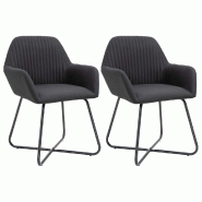VidaXL Chaises à manger lot de 2 noir tissu Modèle Zénith - 249813