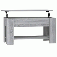 VidaXL Table basse Sonoma gris 101x49x52 cm Bois d'ingénierie Modèle Balcon Rho Prime Plus - 819273XL