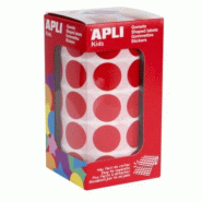Apli 1770 gommettes rondes, diam. 20 mm, en rouleau, coloris rouge - 8410782048619