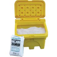 Bac à sel ou sable en PEHD 200 litres - Étanche, anti-UV, avec passages de fourches - Réf : COF200