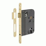 Boitier de serrure encastrable à cylindre pour porte d'entrée, axe 80mm, bouts ronds, laiton poli - THIRARD - doré 3150260802962 Boitier de serrure encastrable à cylindre pour porte d'entrée, axe 80mm, bouts ronds, laiton poli - THIRARD - doré 3150260802962