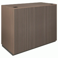 Comptoir Vertigo T01 MDF noir et noyer foncé 120x60x93cm