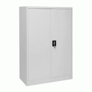 Décoshop26 - Armoire de bureau étagère de rangement avec 2 portes verrouillables en métal gris 140x90x40cm 04_0001471 - gris 3000096432690 Décoshop26 - Armoire de bureau étagère de rangement avec 2 portes verrouillables en métal gris 140x90x40cm 04_0001471 - gris 3000096432690