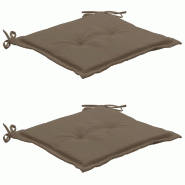 Décoshop26 - Lot de 2 coussins de chaise de jardin 100% polyester imperméable taupe 50x50x3 cm  DEC021732 - 3001374769606