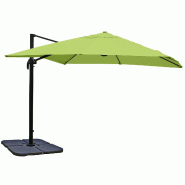 Décoshop26 - Parasol professionnel restaurant pour jardin terrasse, 3x3m (Ø4,24m) polyester aluminium/acier 23kg vert avec pied, 04_0003298 - alumin