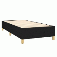 Décoshop26 - Sommier à lattes sur pieds cadre de lit 100x200 cm tissu noir TDL0207041 - noir 3001156688002