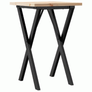 Décoshop26 - Table d'appoint design industriel structure en forme de X 50 x 50 x 75,5 cm bois de pin massif et acier DEC036811 - acier 3000261413806