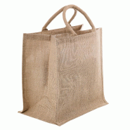 ECOLOMIQUE - 5 Pcs - Sac cabas en jute brun 370x230mm H360mm - beige textile 294BAGJU3723