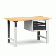 Établi plateau bois L.1500 mm avec bloc 3 tiroirs NOVALP