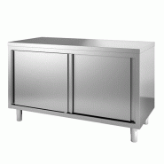 Gastro-Inox Armoire de travail en inox avec portes coulissantes 1300x600x880mm - inox 7445908535538