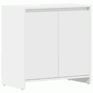 Helloshop26 - Armoire de salle de bain rangement élégant 60 x 33 x 61 cm design épuré en bois d'ingénierie blanc 02_0047729 - blanc Bois massif 3