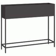 Helloshop26 - Bac de jardin surélevé moderne 100 x 26 x 82 cm style contemporain ambiance tendance en acier noir 02_0052088 - noir métal 3000237241266