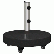 Helloshop26 - Base de parasol ronde roulable moderne jardin 45 x 45 x 45 cm en granit noir 02_0058856 - noir inox 3000240817342