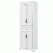 Merax armoire haute polyvalente 60 x 40 x 180 cm, blanc, avec rangements et tablettes reglables - blanc Bois manufacturé NK000501AAK