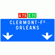 Panneau directionnel Da31c - Voies de bifurcation autoroutière - Signalisation avancée Panneau directionnel Da31c - Voies de bifurcation autoroutière - Signalisation avancée