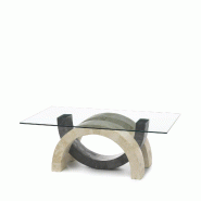 Stones Olimpia Table Basse (120X70 Transparent) En Verre Trempé Gris - transparent 8033959241530
