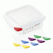 Bac GN 1/6 polypropylène H 65 mm 1,1 ltr avec couvercle GN 86 lot de 6 - Was Germany - 4044925166522