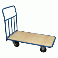 Chariot universel - plateau bois 55x114cm - charge 400kg - poignées allongées - roues pivotantes avec freins