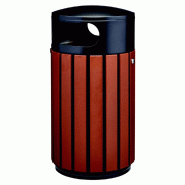 Corbeille à poser ou à fixer zeno extreme- 60 L - lattes aluminium effet corten / tête inox poudrees gris manganese Corbeille à poser ou à fixer zeno extreme- 60 L - lattes aluminium effet corten / tête inox poudrees gris manganese