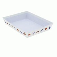 Corbeille carton rectangle "Hexagone" 27x20x5cm - par 48