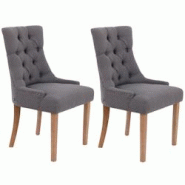 Décoshop26 - Lot de 2 chaises de salle à manger avec boutons décoratives assise en tissu gris foncé 10_0001525 - gris 3000250521802 Décoshop26 - Lot de 2 chaises de salle à manger avec boutons décoratives assise en tissu gris foncé 10_0001525 - gris 3000250521802
