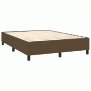 Décoshop26 - Sommier à lattes sur pieds cadre de lit 140x190 cm tissu marron foncé TDL0207067 - marron 3001159288001