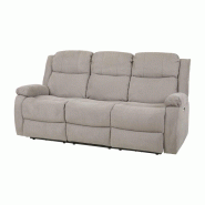 Deladeco Canapé de relaxation électrique 3 places contemporain en tissu beige Corsina - beige 3665367207256 Deladeco Canapé de relaxation électrique 3 places contemporain en tissu beige Corsina - beige 3665367207256