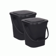 EDA Lot de 2 poubelles à compost 6l - GRIS - gris 0637962080902