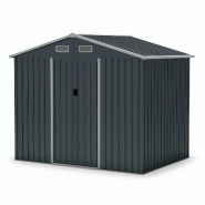 Helloshop26 - Abri de jardin grand abri à outils 226 x 162 x 196 cm accès pratique et ventilation optimale style moderne en métal 20_0010006 - mét