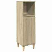Helloshop26 - Armoire salle de bain 30 x 30 x 100 cm design élégant grand rangement espace en bois d'ingénierie chêne sonoma 02_0049709 - Bois mas