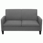 Helloshop26 - Canapé 2 places de salon salle de séjour maison intérieur 135 x 65 x 76 cm gris foncé 02_0020585 - gris Bois massif 3001106988008