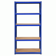 Helloshop26 - Étagère de garage à 5 niveaux 90 x 40 x 180 cm capacité de 175 kg ajustable et facile à assembler en acier galvanisé 20_0012054 -