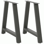 Helloshop26 - Lot de 2 pieds de table à manger en A 80 x 72-73 cm avec niveleurs réglables design moderne en acier anthracite 02_0057134 - acier 300