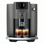 JURA - E6 Dark Inox - Machine à café automatique avec moulin à arômes professionnel, préchauffage intelligent et 11 spécialités - 7610917154395