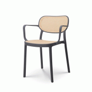 Kosmi Chaise de salle à manger Grise style vintage avec accoudoirs - gris matière synthétique 3760301693826