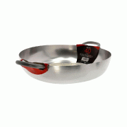 Mamù Poêle en aluminium blanc avec poignée en fer, grande taille, usage professionnel (horeca, domestique), 40 cm, COTDATGA2MXXXX40 - aluminium COT