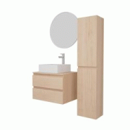 MOB-IN Ensemble meuble simple vasque SORRENTO 60 cm + vasque + robinet + miroir + colonne - 3701606505216 MOB-IN Ensemble meuble simple vasque SORRENTO 60 cm + vasque + robinet + miroir + colonne - 3701606505216
