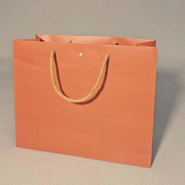 Sac luxe terracotta poignées papier blanc 32x13x26 cm - par 12