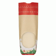 Sachet confiseur kraft sapins 10 x 22 cm avec fenêtre et fond carton - par 100