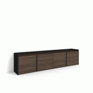 SKRAUT HOME Meuble TV, Banc Télé, 207x50x35 cm, Pour les TV jusqu'à 80", Meubles de salon, Chêne foncé et Noir - marron Bois manufacturé 641_1