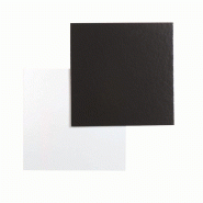 Support à gâteau fond carton carré blanc perlé /noir 18x18 cm- par 50