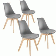 TecTake GmbH tectake Lot 4 chaises salle à manger style scandinave forme ergonomique gris - 406094 - gris plastique polypropylène 406094 TecTake GmbH tectake Lot 4 chaises salle à manger style scandinave forme ergonomique gris - 406094 - gris plastique polypropylène 406094