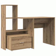 VidaXL Bureau Chêne artisanal 131,5 x 50 x 106,5 cm Bois d'ingénierie Modèle Titan Advance - 3337272