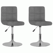 VidaXL Chaises pivotantes à manger lot de 2 gris clair tissu Modèle Orion Office Pure - 334209