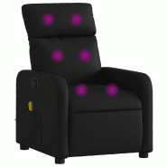 VidaXL Fauteuil inclinable massant en similicuir noir Modèle Selvaria - 3206875