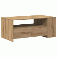 VidaXL Table basse avec tiroir Chêne artisanal 102 x 55 x 43,5 cm Modèle Cristal Moderne - 862732
