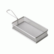 APS Panier à frire de service 21,5 x 10,5 cm, H : 4,5 cm - argenté métal 40610